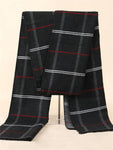 Soft Cashmere Wool Plaid Scarf - Striped Long Warm Scarf