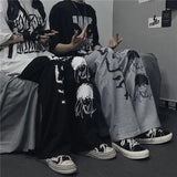 Unleash Your Gothic Retro Style with our Printed Wide Leg Pants Men Women Sweatpants Casual - Alt Style Clothing