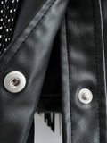 Tassel Rivet Faux Leather Short Jacket Loose Moto Bike Soft PU Leather - Alt Style Clothing