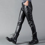 Men's Fashionable Skinny Fit Leather Pants - Alt Style Clothing