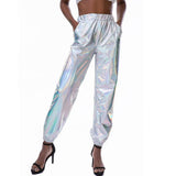 Loose Shiny Holographic Rave Pants - Alt Style Clothing