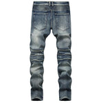 Punk Rock Motorcycle Riding Jeans with Knee Guards - Straight Leg Style - Alt Style Clothing