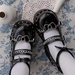 Gothic Lolita Shoes - PU Leather Heart Ankle with Maryzhen Shoes