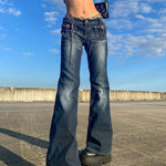 Vintage Low-Waisted Straight Jeans - Alt Style Clothing