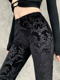 InsGoth Retro Gothic High Waist Flared Pants - Alt Style Clothing