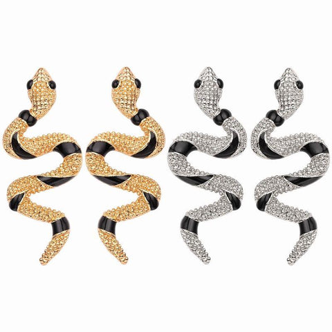 Snake Shape Vintage Earrings Gothic Stud Earrings 