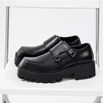 Leather Platform Oxfords Slip On Thick Tottom Male Derby Shoes - Alt Style Clothing