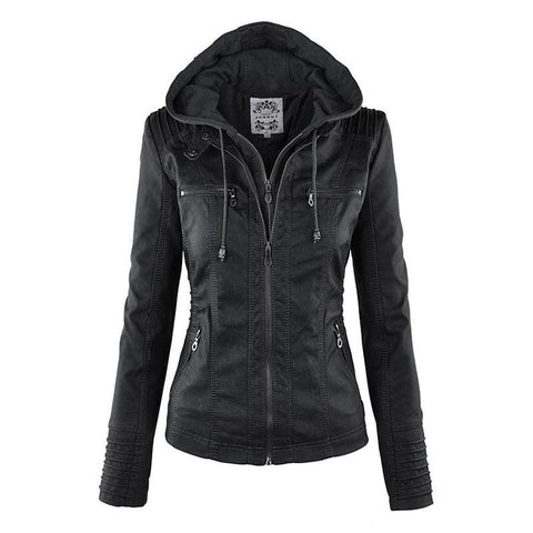 Cool and Edgy Faux Leather Jacket with Gothic Accents - Alt Style Clothing