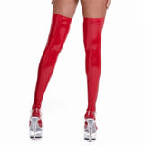 PVC Leather Wet Look Sexy Stockings Night Club Knee High Socks - Alt Style Clothing
