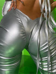 Shiny Low-Waisted Faux Leather Pants - Alt Style Clothing