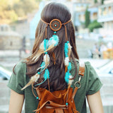 Adjustable Headdress Boho Peacock Feather Hair Band - Alt Style Clothing