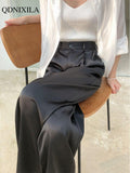 Silk Satin Oversize High Waist Casual Pants - Alt Style Clothing