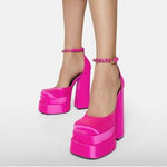 Step up Your Style with Women's Retro Chunky Heels Sandals Platform Pumps - Alt Style Clothing