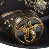 Steampunk Top Hat - Victorian Style with Gear Chain, Goggles, and Deer Head - Alt Style Clothing
