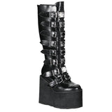 Make a Statement with Black Gothic Style Cool Punk Female Platform Wedges High Heels - Alt Style Clothing