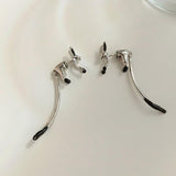 Vintage Cute Cat Silver Color Earrings - Alt Style Clothing