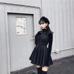 Ruibbit Rock Punk Gothic Plaid Pleated Dress - Alt Style Clothing