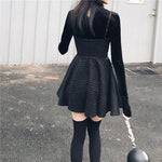 Ruibbit Rock Punk Gothic Plaid Pleated Dress - Alt Style Clothing