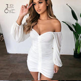 Justchicc Sexy Pleated Bodycon Zipper Club Party Dress - Alt Style Clothing