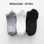 10 Pairs Solid Color Women Socks - Breathable Sports Socks - Alt Style Clothing