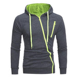 Drawstring Pocket Hooded Sweatshirt Long Sleeve Zip Slim Coat Male Jacket - Alt Style Clothing