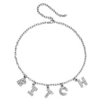 Silver Color Alphabet Pendant Necklace - Alt Style Clothing