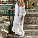 Zanzea Lace Crochet Maxi Long Dress With O-Neck - Alt Style Clothing