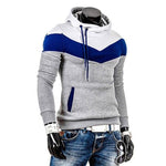 Block Patchwork Hooded Long Sleeve Pullover Hoodie Sweatshirt - Alt Style Clothing