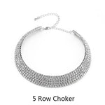 Rhinestone Choker Necklace Crystal Gem Luxury Collar Chain - Alt Style Clothing