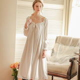 Nightgown Sleepwear Lady Spring Long Sleeve Nightdress Loose - Alt Style Clothing