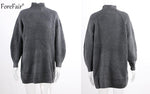 Forefair Turtleneck Long Sleeve Sweater Dress - Alt Style Clothing