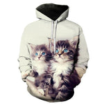 Two Cat Sweatshirts Long Sleeve 3D Hoodies Sweatshirt Pullover - Alt Style Clothing