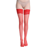 Non-slip Silicone Sexy Lace Top Thigh High Stockings Retro Oil Glossy Transparent - Alt Style Clothing
