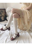 Retro Embroidery Floral Stocking With High Ealstic Long Knee - Alt Style Clothing