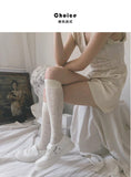 Retro Embroidery Floral Stocking With High Ealstic Long Knee - Alt Style Clothing