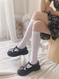 Solid Long Stockings Women Thigh Thin High Knee Socks - Alt Style Clothing