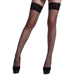 Sexy Fishnet Lace Up Silicone Over Knee Nylon Stockings - Alt Style Clothing
