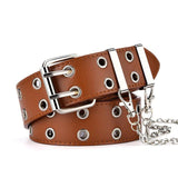 Chain Leather Pin Buckle Retro Decorative Belt - Alt Style Clothing