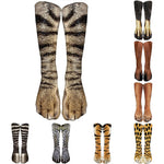 Funny Leopard Tiger Cotton Socks For Women - Alt Style Clothing