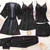 Women Robe Suit Pajamas Nighty & Satin Kimono Bathrobe - Alt Style Clothing