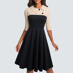 Vintage Fit And Flare Swing Work Business Dress - Alt Style Clothing