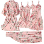 Pajama Set Women Lace Trim Satin Sleepwear Pyjamas Pour Femme - Alt Style Clothing