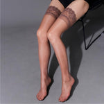 Oil Shine Sexy Stockings Women Lace Top Thigh High Stockings - Alt Style Clothing
