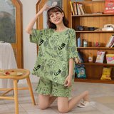 BZEL New Summer Sleepwear Cotton Women's Pajamas Set - Alt Style Clothing