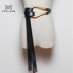 Light luxury personality curved metal horseshoe buckle large U-shaped Belt - Alt Style Clothing