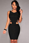 Black Sleeveless Cutout Dance Dress for Women - Alt Style Clothing