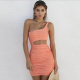 Forefair New One Shoulder Mini Bodycon Dress perfect For The Party Dresses - Alt Style Clothing