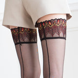 Sheer Lace Top Hold-Ups Thigh High Lingerie Retro Stockings - Alt Style Clothing