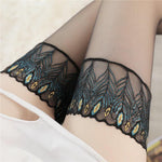 Sheer Lace Top Hold-Ups Thigh High Lingerie Retro Stockings - Alt Style Clothing