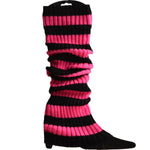 Punk Solid Black Cool Knit Long Socks Knee High Elastic Leg Warmers - Alt Style Clothing
